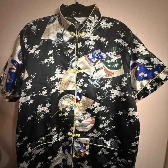 WHITBY Black Floral Kimono with Yellow Accents - Picture 1 of 4